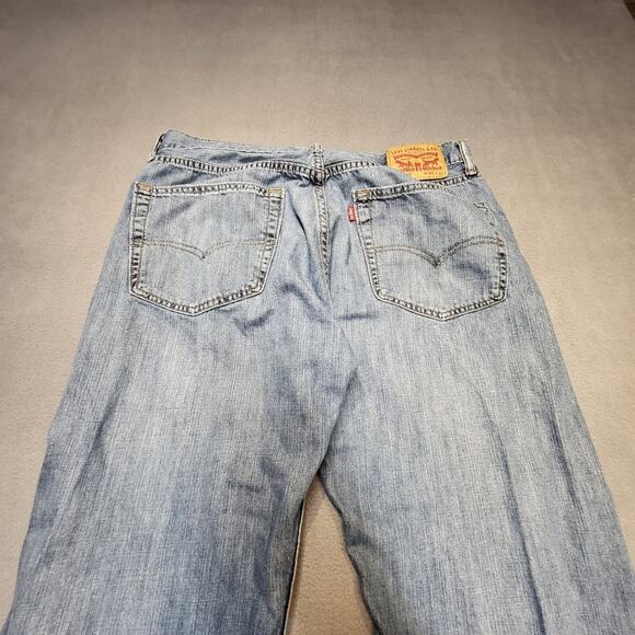 Levi's 505 Jeans Mens 34x26 Blue Regular Fit Straight Leg Distressed Denim - Picture 10 of 12